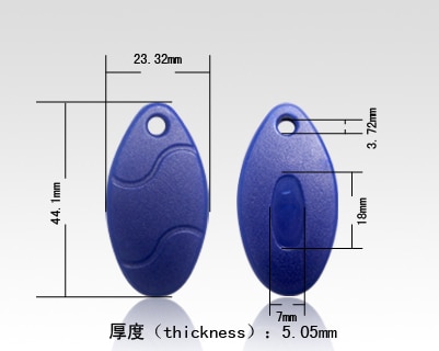 [32452404090-CN] RFID令牌125kHz EM4100标签ID卡钥匙链卡访问卡