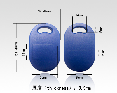 [32469417876-CN] 1000pcs 125KHz EM4100 ID RFID键fobs，RFID标签，RFID令牌用于访问控制KF-21