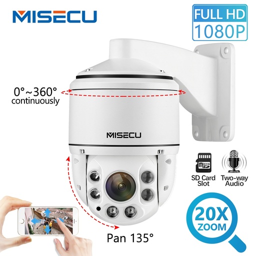 [32688548430-CN] MISECU 1080P PTZ IP POE摄像机室外Sony IMX323 ONVIF 20X ZOOM MINI SPEED DOME CAMERAME 2MP H.265 A