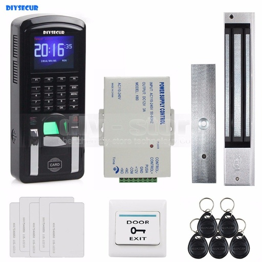 [32788518520-CN] Diysecur TCP/IP USB指纹ID卡读取器密码键盘门访问控制系统 + Power SU SU