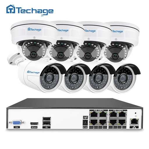 [32812041218-CN]  Techage H.265 8通道POE监控系统