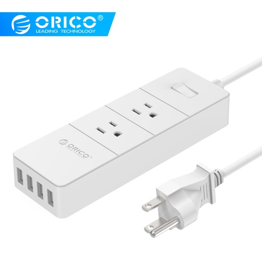 [32817734807-CN] Orico Power Strip 4 USB电涌保护器插座智能手机智能识别补丁板WI