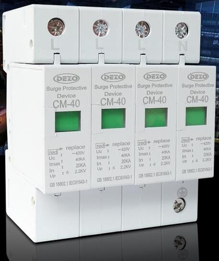 [32818533199-CN] 4P工业三相动力雷电保护器保护器4p Arrester 380V 20KA-40KA SPD