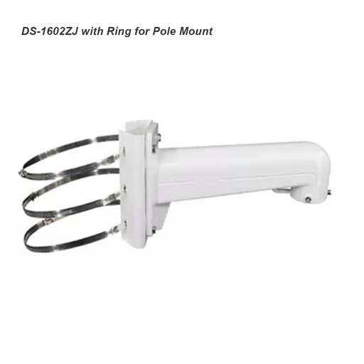 [32822764819-CN] CCTV 安防 DS-1602ZJ 铝合金立杆安装支架，适用于海康威视 PTZ 摄像机，带管状安装环