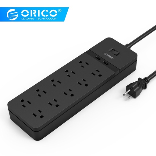 [32832888410-CN] ORICO FPC USB电源条USB插座电涌保护器6/8/10 AC插座2 USB充电端口5v2.4a U