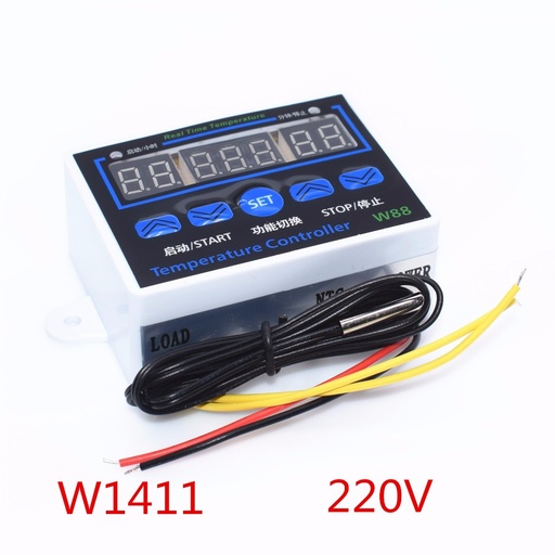 [32833622841-CN] 10pcs W1411智能电子LED数字温度控制器AC 220V 10A XH-W1411 12V恒温器