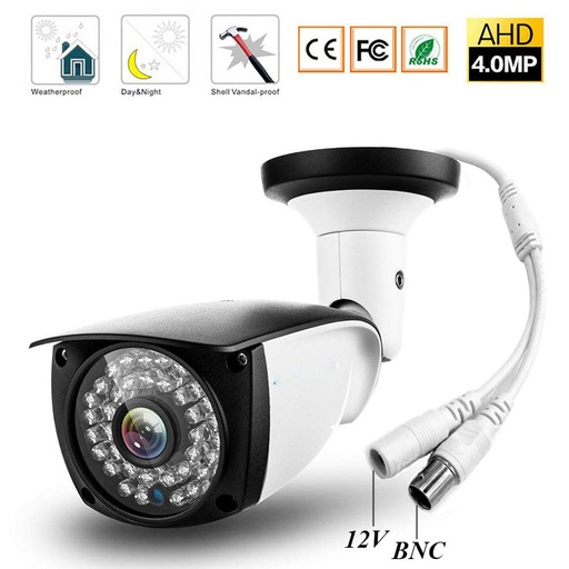 [32836573046-CN] CCTV HD 4MP AHD安全摄像机户外防水红外LED金属子弹监视之夜VI