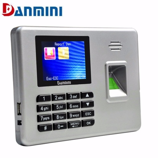 [32839005533-CN] danmini a3 sliver指纹读取器生物特征识别门锁，用拇指打印扫描仪DC 5V/1A颜色TFT