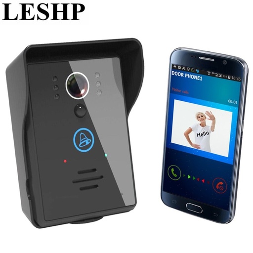 [32858847136-CN] Leshp无线视频门电话WiFi IR夜视视觉门铃140度超宽观看