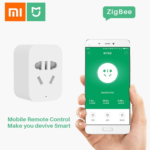 [32859669484-CN] 原始小米mijia智能套件插头Zigbee WiFi应用程序无线遥控计时器开关电源