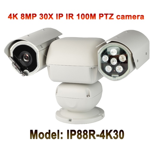 [32874946350-CN] Ultra HD H.265 8MP IR 100m IP摄像头4K PTZ重型30X自动变焦星光运动检测ONVI
