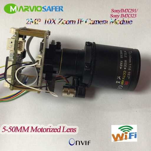 [32877803080-CN] 1080P 2MP 10X光学变焦5-50mm IP PTZ网络摄像机模块ONVIF RTSP视频wifi音频警报RS4