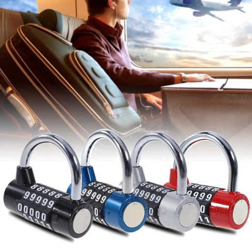 [32906071159-CN] 编码锁合金组合5位密码安全锁宽链子组合挂锁padlock for Backp