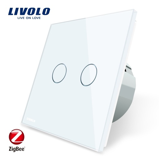 [32918552579-CN] Livolo App Touch Control Zigbee开关，WiFi Home Automation智能遥控器，与Echo一起工作，o