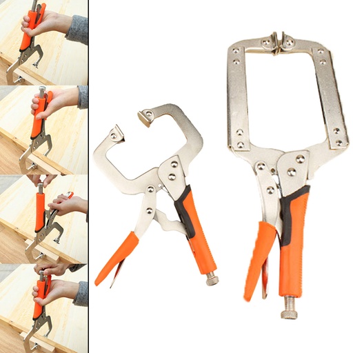[32919294275-CN] 1pc脸部夹具多功能6“ -14”英寸钢C型夹具钳锁紧钳木制品