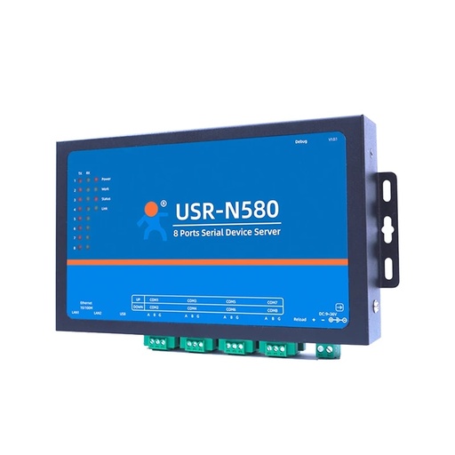 [8 USR-N580-CN] 8串行端口RS485到以太网转换器IoT设备服务器USR-N580支持Modbus