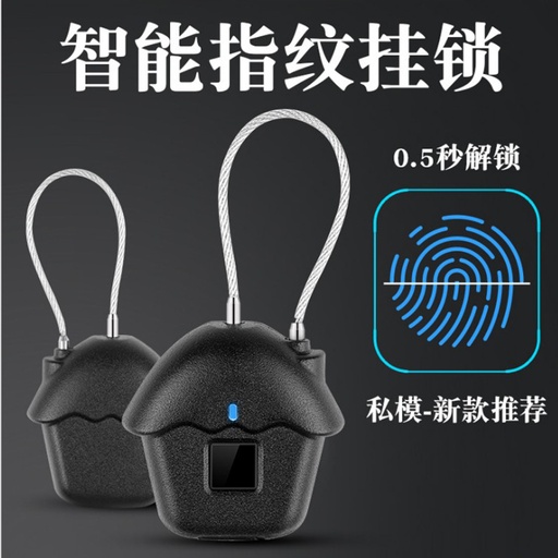 [lock07-TW-CN] 指纹挂锁行李箱锁背包储物柜小锁具家用学生书包智能挂锁迷你挂锁