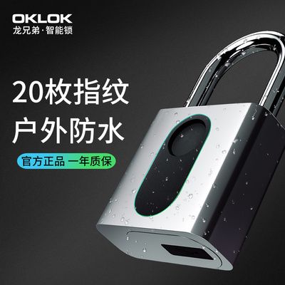 [lock12-TW-CN] 指纹挂锁智慧电子锁小锁头家用密码锁挂锁柜子锁学生宿舍防盗锁号