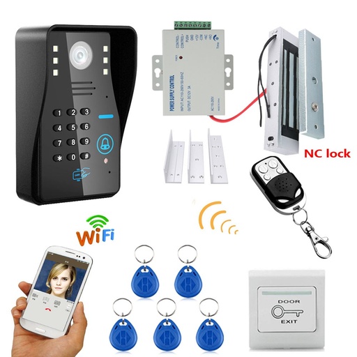 [MJFR11-1-CN] Mountainone防水720p无线WiFi RFID密码视频视频门电话门铃对讲系统+1