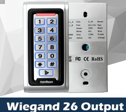 [NORDS10092216-CN] 防水IP68 Wiegand Ouput金属单门RFID访问控制带有发光键盘