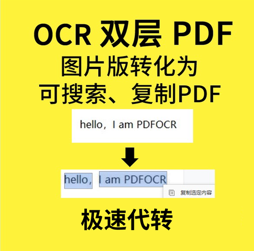 [ocr-CN] 人工ocr扫描版pdf转换双层pdf复制搜索检索中日文俄法德韩语投标