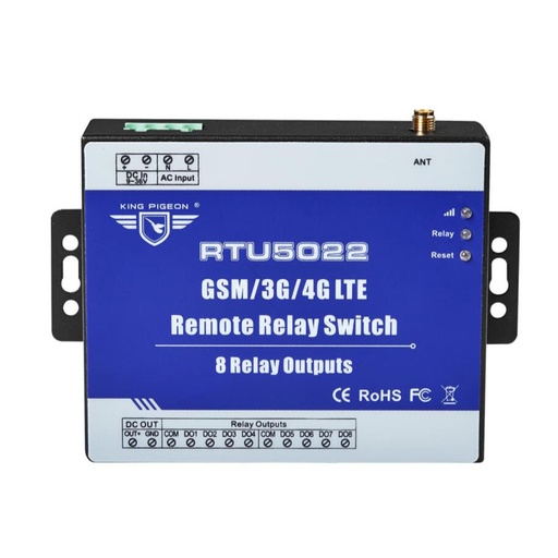 [RTU5022-CN] GSM远程继电器开关SMS警报控制SMS App App Timer，用于8 Rela的街道轻泵控制