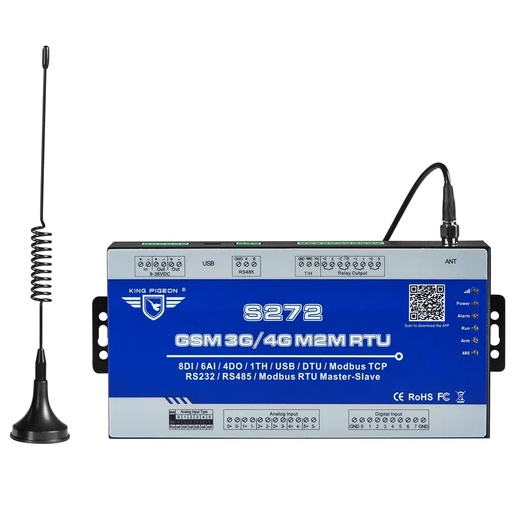 [RTUS272-CN] 工业4G Cellular Modbus RTU大师PLC智能电表远程数据采集MQTT IOT网关