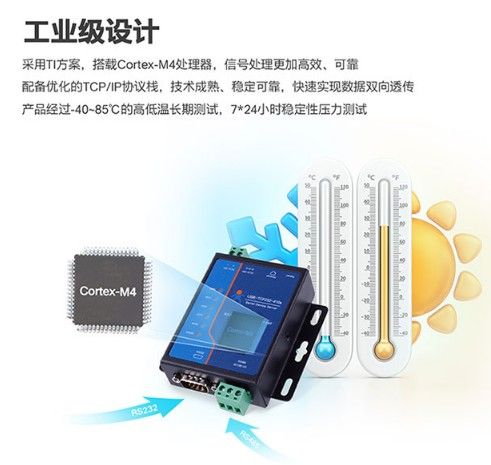 [USR-TCP232-410S-1-CN] USR-TCP232-410S 工业级伺服器RS232/485转乙太网 ModbusTCP/RTU