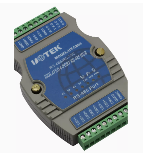[UT-5204-CN] UTEK工业级4口带光电隔离485集线器一分四模块分配器UT-5204