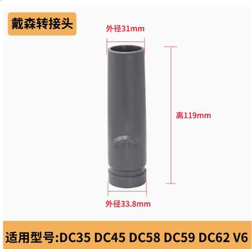 [V6V7V8V10_connector-CN] 适用戴森Dyson手持家用吸尘器配件大全转接头转接管V6V7V8V10通用