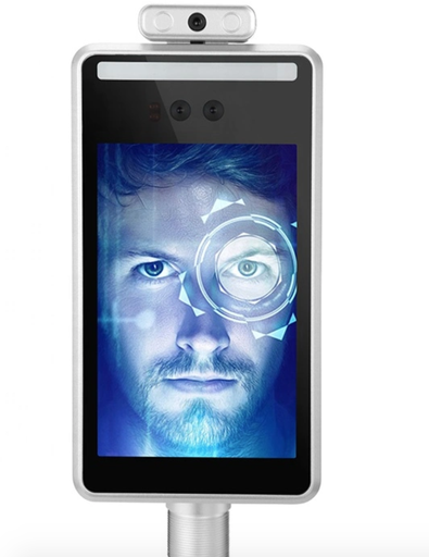 [WCAM101119340321-CN] 8“ LCD QR代码面部识别机，具有非接触温度测量和面罩检测和访问控制系统的时间出席
