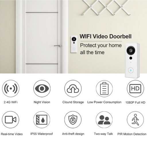 [WCAM101119340360-CN] 深圳工厂智能家居Dingdong Doorbell 1080P智能手机无线WiFi视频门铃相机